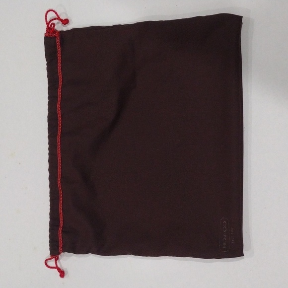 COACH Brown & Red Drawstring Dust Bag | 13 x 10.5 in Protective Storage Bag CH01 - Picture 5 of 6
